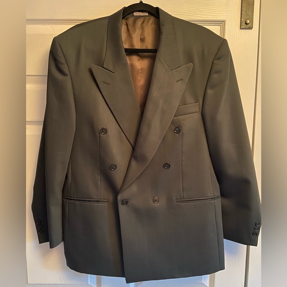 Tip Top Tailors Club International 100% wool double breasted suit jacket. Sz 40R - Picture 2 of 12